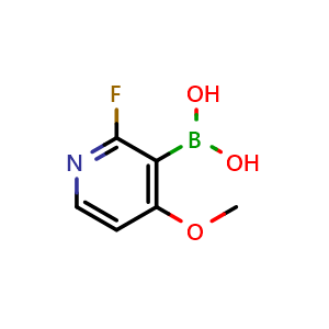 Chemical structure of 2-Fluoro-4-methoxypyridine-3-boronic acid , CAS 2121513-35-5, AChemBlock N26271