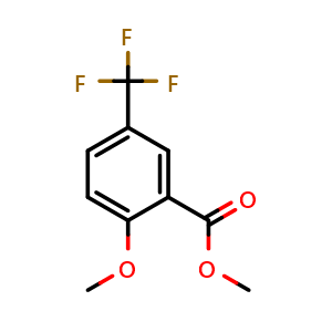 Chemical structure of Methyl 2-methoxy-5-(trifluoromethyl)benzoate , CAS 177174-47-9, AChemBlock N26280