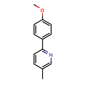 Chemical structure of 5-Methyl-2-(4-methoxyphenyl)pyridine , CAS 25363-55-7, AChemBlock N26303