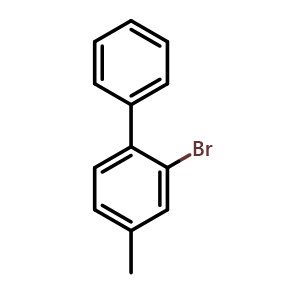 Chemical structure of 2-Bromo-4-methylbiphenyl , CAS 29180-98-1, AChemBlock N26308