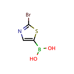 Chemical structure of 2-Bromothiazole-5-boronic acid , CAS 2121513-34-4, AChemBlock N26310