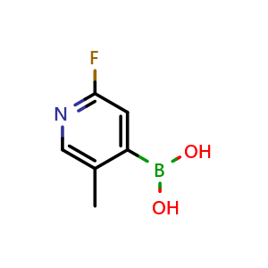 Chemical structure of 2-Fluoro-5-methylpyridine-4-boronic acid , CAS 929194-41-2, AChemBlock N26314