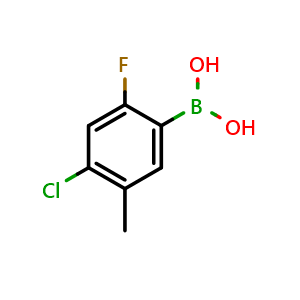 Chemical structure of 4-Chloro-2-fluoro-5-methylphenylboronic acid , CAS 325786-09-2, AChemBlock N26322