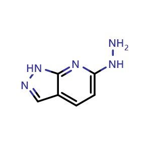 Chemical structure of 6-Hydrazinyl-1H-pyrazolo[3,4-b]pyridine , CAS 918485-07-1, AChemBlock N26323