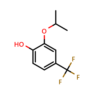 Chemical structure of 2-Isopropoxy-4-(trifluoromethyl)phenol , CAS 1243353-40-3, AChemBlock N26325