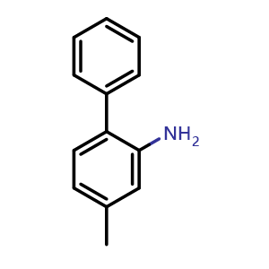 Chemical structure of 5-Methyl-2-phenylaniline , CAS 54147-94-3, AChemBlock N26339