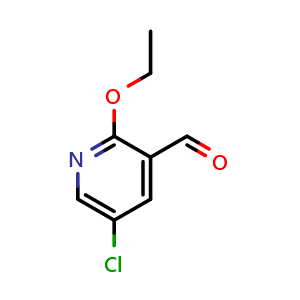 Chemical structure of 5-Chloro-2-ethoxy-pyridine-3-carbaldehyde , CAS 870721-63-4, AChemBlock N26341