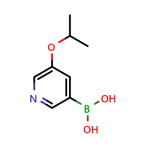 Chemical structure of 5-Isopropoxypyridine-3-boronic acid , CAS 850991-41-2, AChemBlock N26343