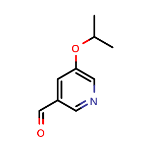 Chemical structure of 5-Isopropoxypyridine-3-carboxaldehyde , CAS 852476-59-6, AChemBlock N26348
