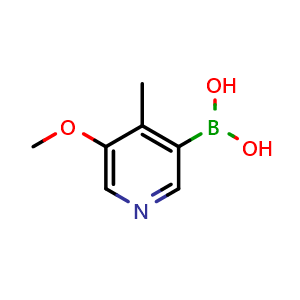 Chemical structure of 5-Methoxy-4-methylpyridine-3-boronic acid , CAS 1451391-97-1, AChemBlock N26349