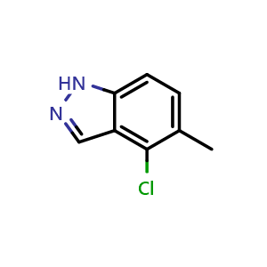 Chemical structure of 4-Chloro-5-methyl-1H-indazole , CAS 152626-83-0, AChemBlock N26367