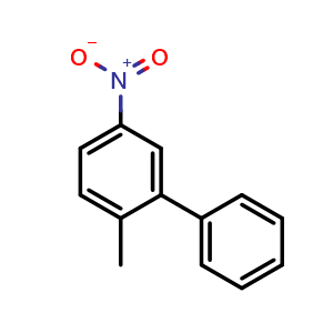 Chemical structure of 2-Methyl-5-nitrobiphenyl , CAS 13480-38-1, AChemBlock N26368
