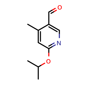 Chemical structure of 6-Isopropoxy-4-methylnicotinaldehyde , CAS 1289173-12-1, AChemBlock N26388
