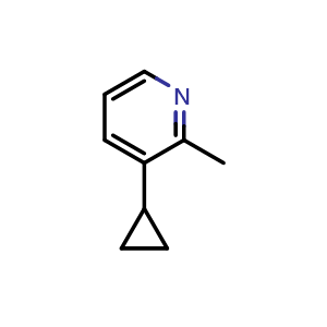 Chemical structure of 3-Cyclopropyl-2-methylpyridine , CAS 1346533-28-5, AChemBlock N26392