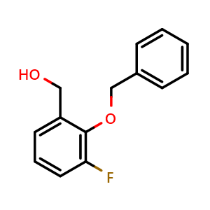 Chemical structure of 2-Benzyloxy-3-fluorobenzyl alcohol , CAS 628330-74-5, AChemBlock N26397