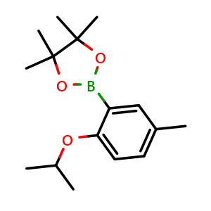 Chemical structure of 4,4,5,5-tetramethyl-2-(5-methyl-2-propan-2-yloxy-phenyl)-1,3,2-dioxaborolane , CAS 2121512-73-8, AChemBlock N26399