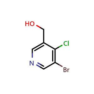 Chemical structure of 3-Bromo-4-chloropyridine-5-methanol , CAS 1633014-12-6, AChemBlock N26404