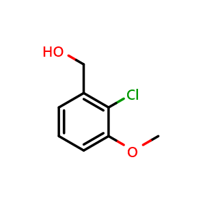 Chemical structure of (2-Chloro-3-methoxyphenyl)methanol , CAS 52516-43-5, AChemBlock N26406