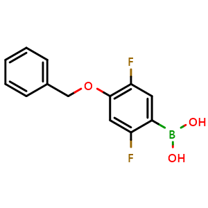 Chemical structure of 2,5-Difluoro-4-benzyloxyphenylboronic acid , CAS 1452574-01-4, AChemBlock N26423