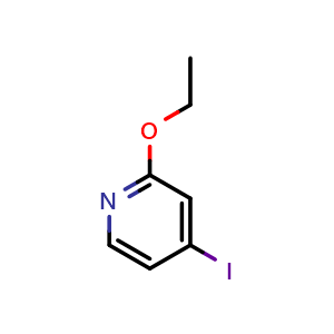 Chemical structure of 2-Ethoxy-4-iodopyridine , CAS 1363437-55-1, AChemBlock N26426
