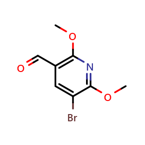 Chemical structure of 5-Bromo-2,6-dimethoxypyridine-3-carbaldehyde , CAS 1823332-95-1, AChemBlock N26446