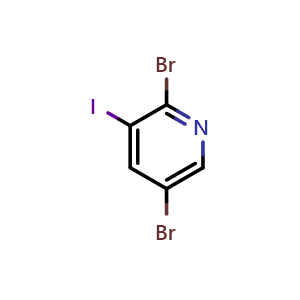 Chemical structure of 2,5-Dibromo-3-iodopyridine , CAS 1214383-63-7, AChemBlock N26451