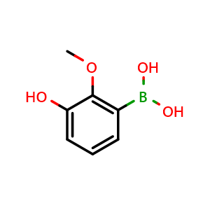 Chemical structure of 3-Hydroxy-2-methoxyphenylboronic acid , CAS 2121512-62-5, AChemBlock N26457