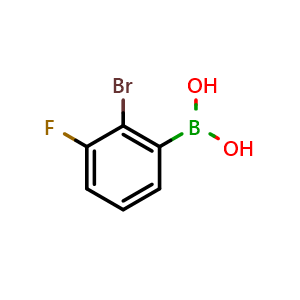 Chemical structure of 2-Bromo-3-fluorophenylboronic acid , CAS 731817-89-3, AChemBlock N26461