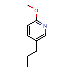 Chemical structure of 2-Methoxy-5-propylpyridine , CAS 1428234-55-2, AChemBlock N26472