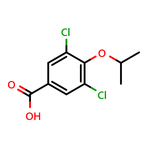 Chemical structure of 3,5-Dichloro-4-isopropoxybenzoic acid , CAS 41490-10-2, AChemBlock N26480