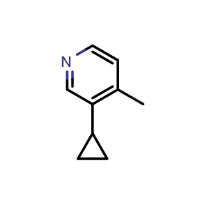 Chemical structure of 3-Cyclopropyl-4-methylpyridine , CAS 1245643-68-8, AChemBlock N26487