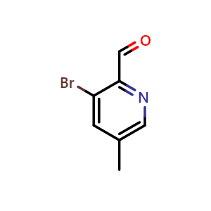 Chemical structure of 3-Bromo-5-methylpyridine-2-carbaldehyde , CAS 1211520-06-7, AChemBlock N26488