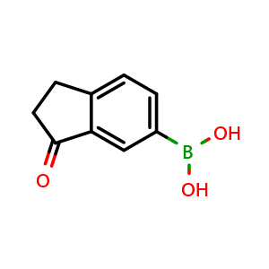 Chemical structure of (3-Oxo-2,3-dihydro-1H-inden-5-yl)boronic acid , CAS 1135871-83-8, AChemBlock N26493