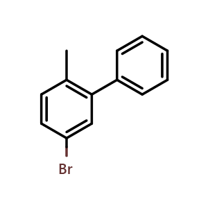 Chemical structure of 2-Methyl-5-bromobiphenyl , CAS 571903-41-8, AChemBlock N26508