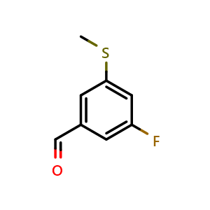 Chemical structure of 3-Fluoro-5-(methylthio)benzaldehyde , CAS 1289051-26-8, AChemBlock N26522