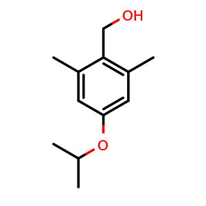 Chemical structure of 2,6,-Dimethyl-4-(1-methylethoxy)-benzenemethanol , CAS 1506593-20-9, AChemBlock N26557