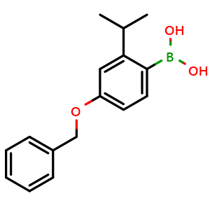 Chemical structure of 4-Benzyloxy-2-isopropylphenylboronic acid , CAS 211495-36-2, AChemBlock N26558