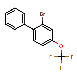 Chemical structure of 2-Bromo-4-(trifluoromethoxy)biphenyl , CAS 1449008-27-8, AChemBlock N26563