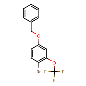 Chemical structure of 4-Benzyloxy-1-bromo-2-trifluoromethoxybenzene , CAS 647856-28-8, AChemBlock N26574