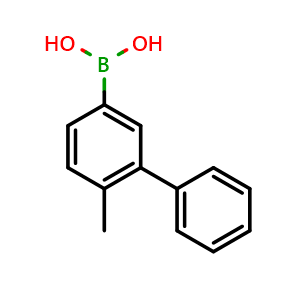 Chemical structure of 4-Methyl-3-phenylbenzenboronic acid , CAS 1293362-78-3, AChemBlock N26586