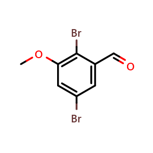 Chemical structure of 2,5-dibromo-3-methoxybenzaldehyde , CAS 856767-02-7, AChemBlock N26606