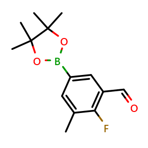 2-fluoro-3-methyl-5-(4,4,5,5-tetramethyl-1,3,2-dioxaborolan-2-yl)benzaldehyde