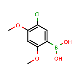 Chemical structure of 5-Chloro-2,4-dimethoxyphenylboronic acid , CAS 1393536-52-1, AChemBlock N26612