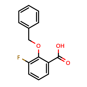 Chemical structure of 3-Fluoro-2-[(phenylmethyl)oxy]benzoic acid , CAS 938181-74-9, AChemBlock N26613