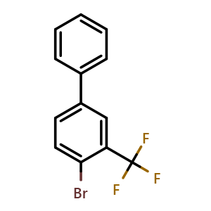Chemical structure of 4-Bromo-3-(trifluoromethyl)-1,1'-biphenyl , CAS 876758-59-7, AChemBlock N26620