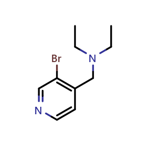 Chemical structure of [(3-Bromopyridin-4-yl)methyl]diethylamine , CAS 1449008-01-8, AChemBlock N26635