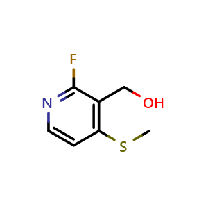 Chemical structure of 2-Fluoro-4-(methylthio)-3-pyridinemethanol , CAS 1809161-48-5, AChemBlock N26649