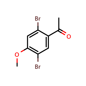 Chemical structure of 2',5'-Dibromo-4'-methoxyacetophenone , CAS 1809168-60-2, AChemBlock N26659