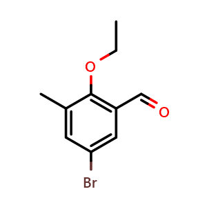 Chemical structure of 5-Bromo-2-ethoxy-3-methylbenzaldehyde , CAS 708984-81-0, AChemBlock N26667