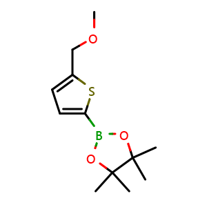 Chemical structure of 2-(5-(methoxymethyl)thiophen-2-yl)-4,4,5,5-tetramethyl-1,3,2-dioxaborolane , CAS 2102681-58-1, AChemBlock N26697